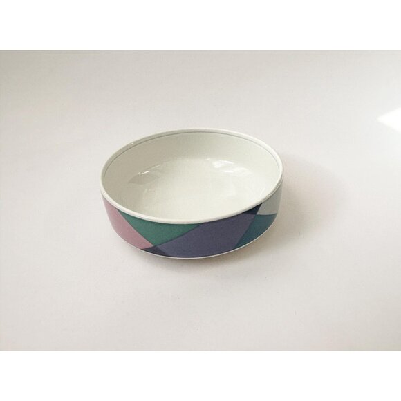 Pastel Multicolor Vintage Tempo Eighty Signed Mikasa Wide Rim Raised 80's Bowl - Picture 6 of 10